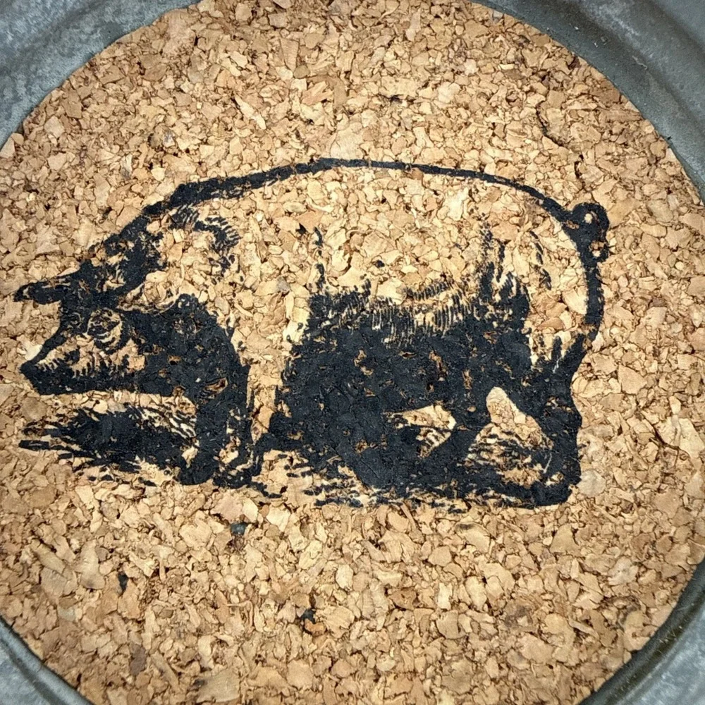 Farmhouse Pig Canning Jar Lid Drink Coasters Set of 4 Cottage Core Country 3.75